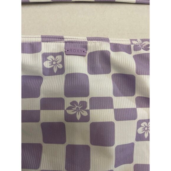 Roxy Girls Purple Rose Checkerboard Magical Waves Bikini Size 16 New With Tags - Picture 6 of 6
